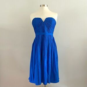 J.Crew Royal Blue Sleeveless Mini Chiffon Dress
